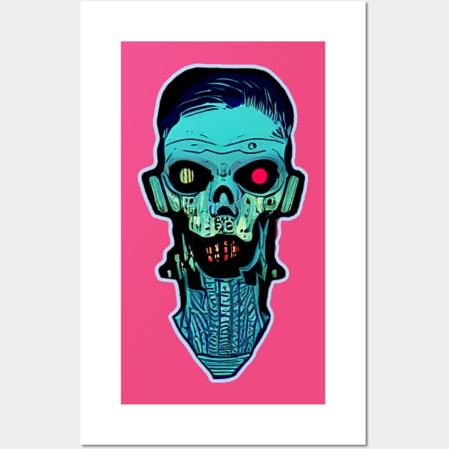 Cyberpunk Frank Halloween Cyborg Wall Art by Edongski303 Teepublic Merch